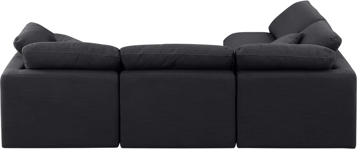 Indulge - Linen 4 Piece Modular Sectional - Black
