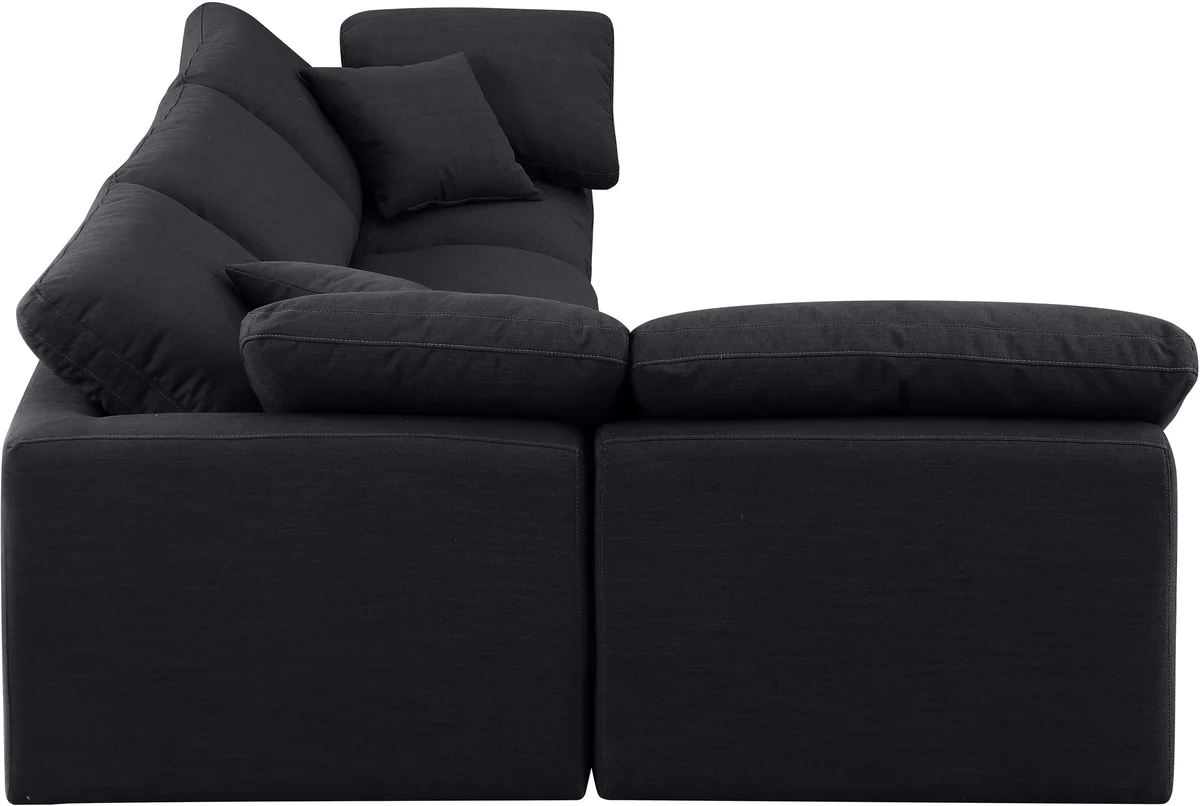 Indulge - Linen 4 Piece Modular Sectional - Black