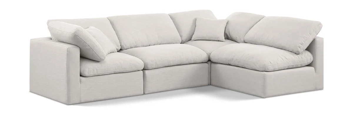 Indulge - Linen 4 Piece Modular Sectional - Cream