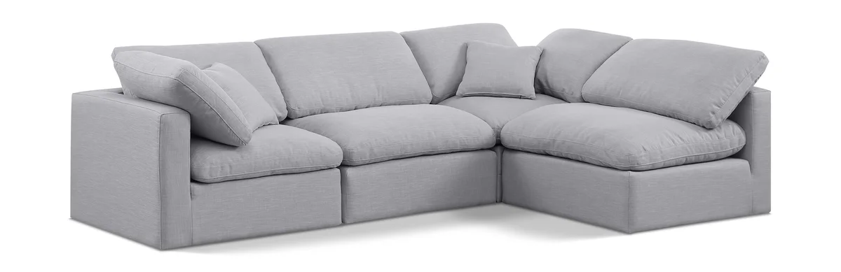 Indulge - Linen 4 Piece Modular Sectional - Gray