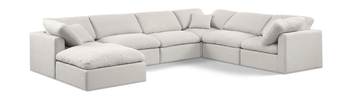 Indulge - Linen 7 Piece Modular Sectional - Cream