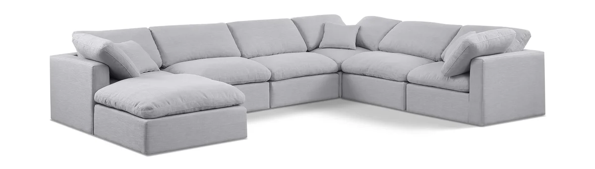Indulge - Linen 7 Piece Modular Sectional - Gray