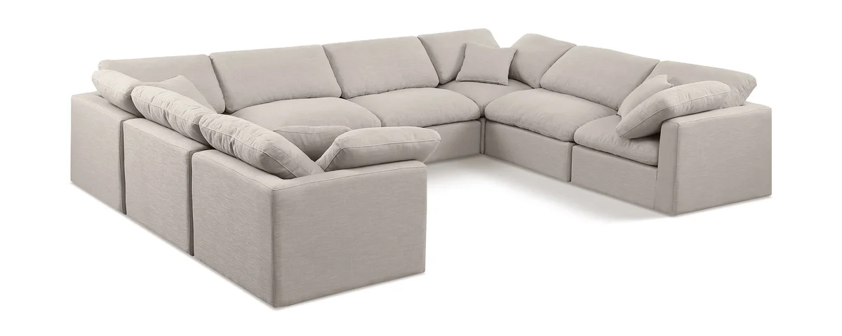 Indulge - Linen 8 Piece Modular Sectional - Ivory