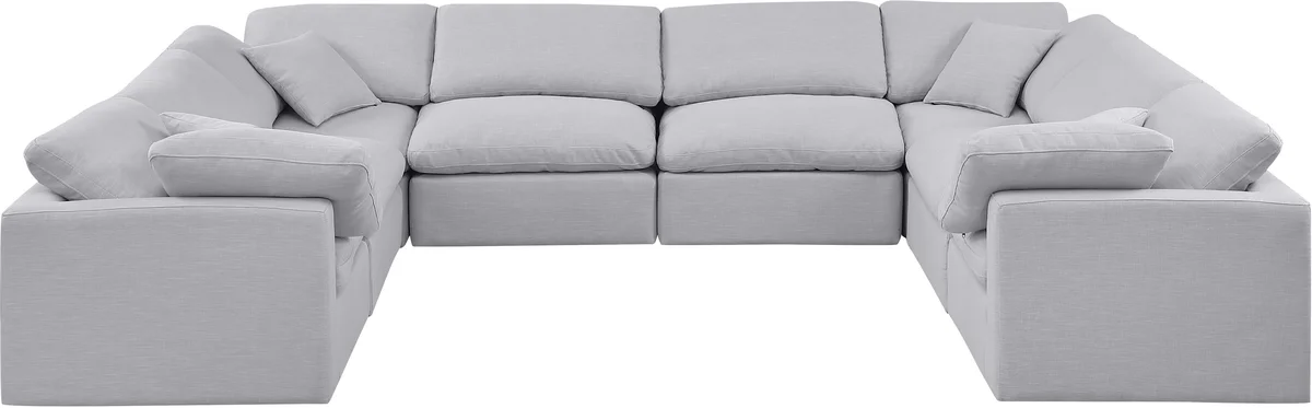 Indulge - Linen 8 Piece Modular Sectional - Gray - View 2