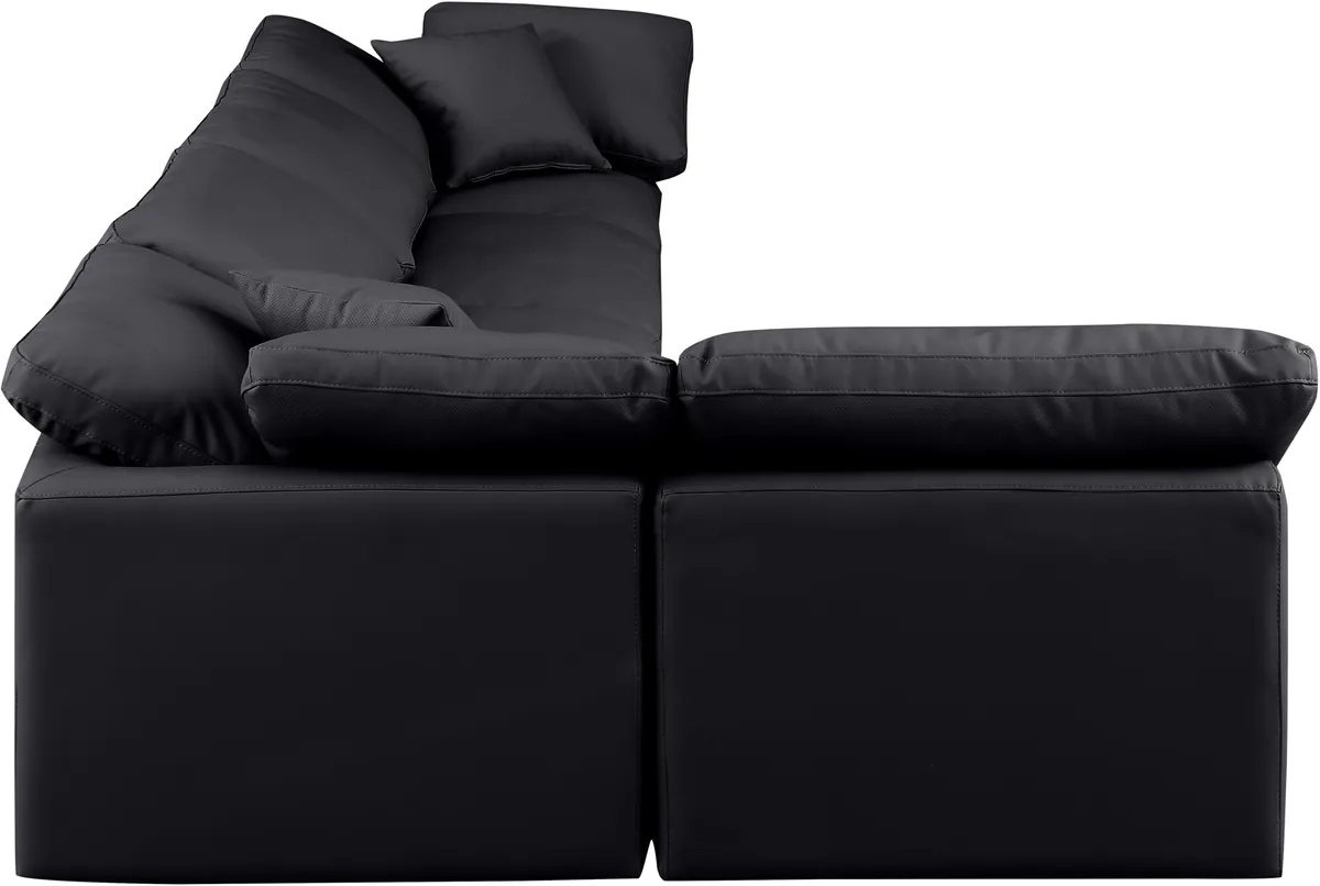 Indulge - Faux Leather 5 Piece Modular Sectional - Black - View 2