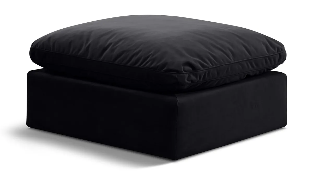 Indulge - Velvet Ottoman - Black
