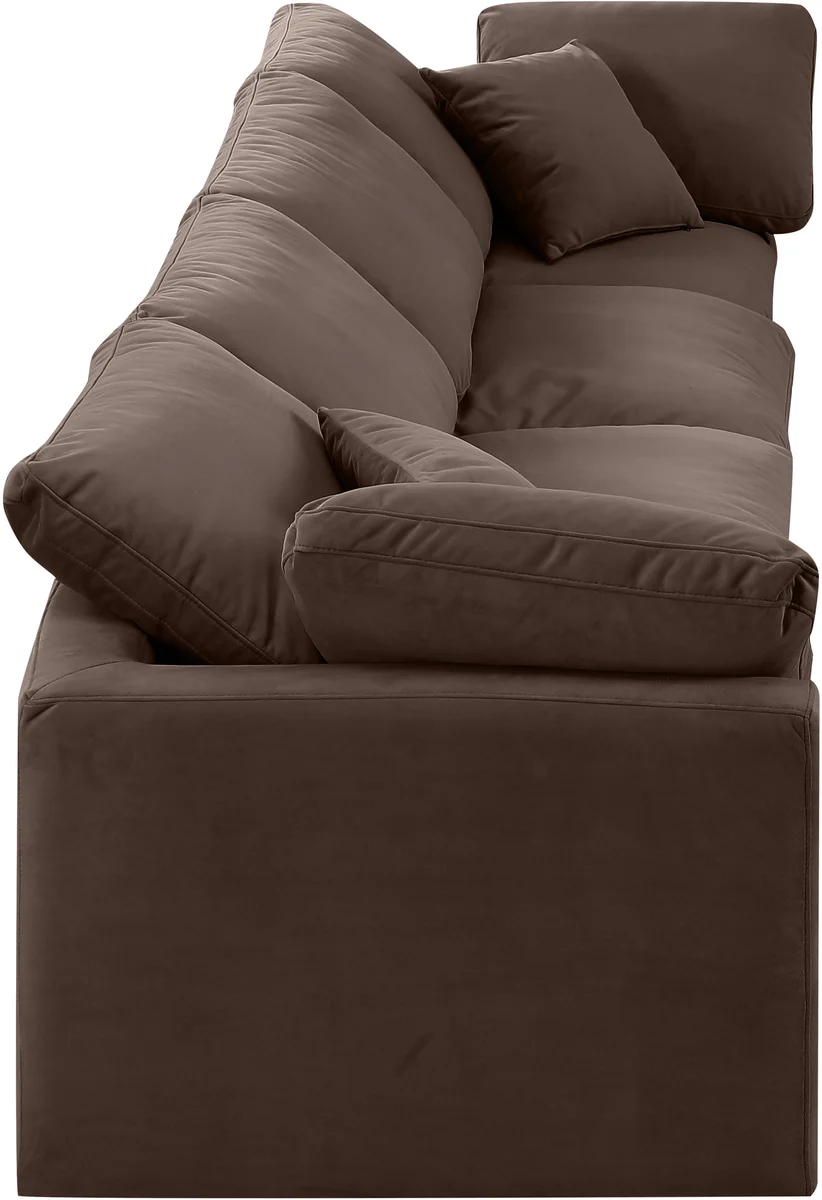 Indulge - Velvet 4 Seat Modular Sofa - Brown - View 2