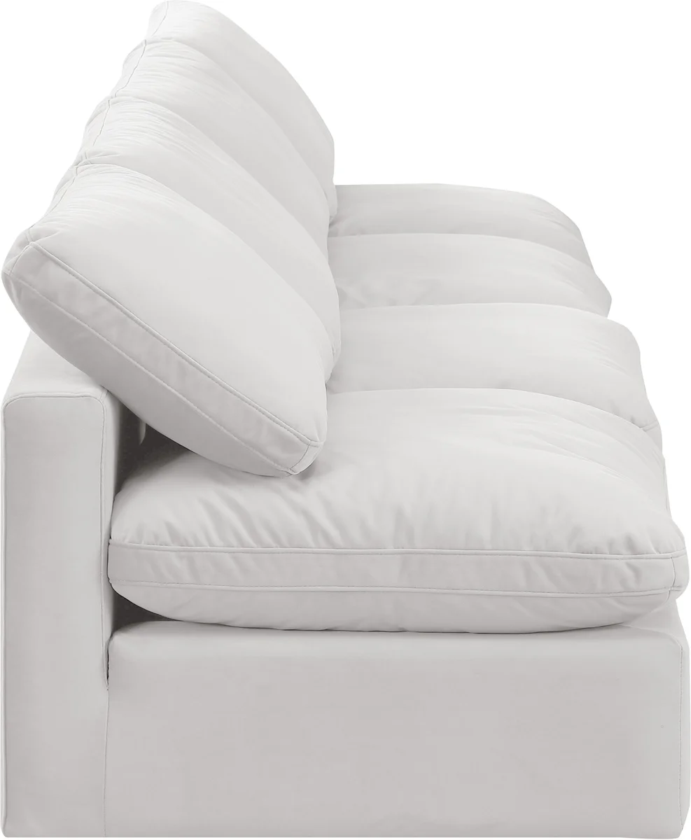 Indulge - Velvet 4 Seat Modular Armless Sofa - White - View 2