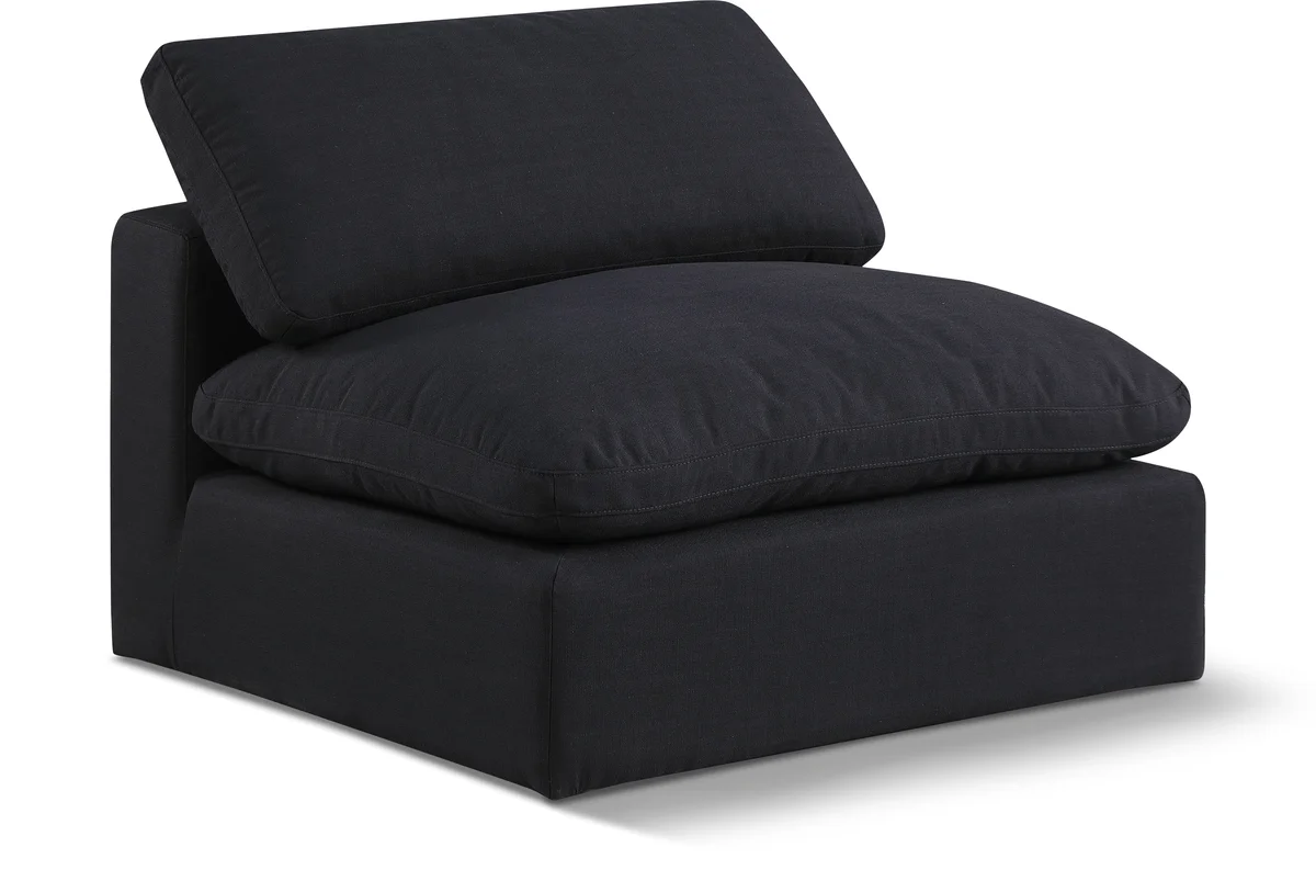 Comfy - Linen Armless Chair - Black