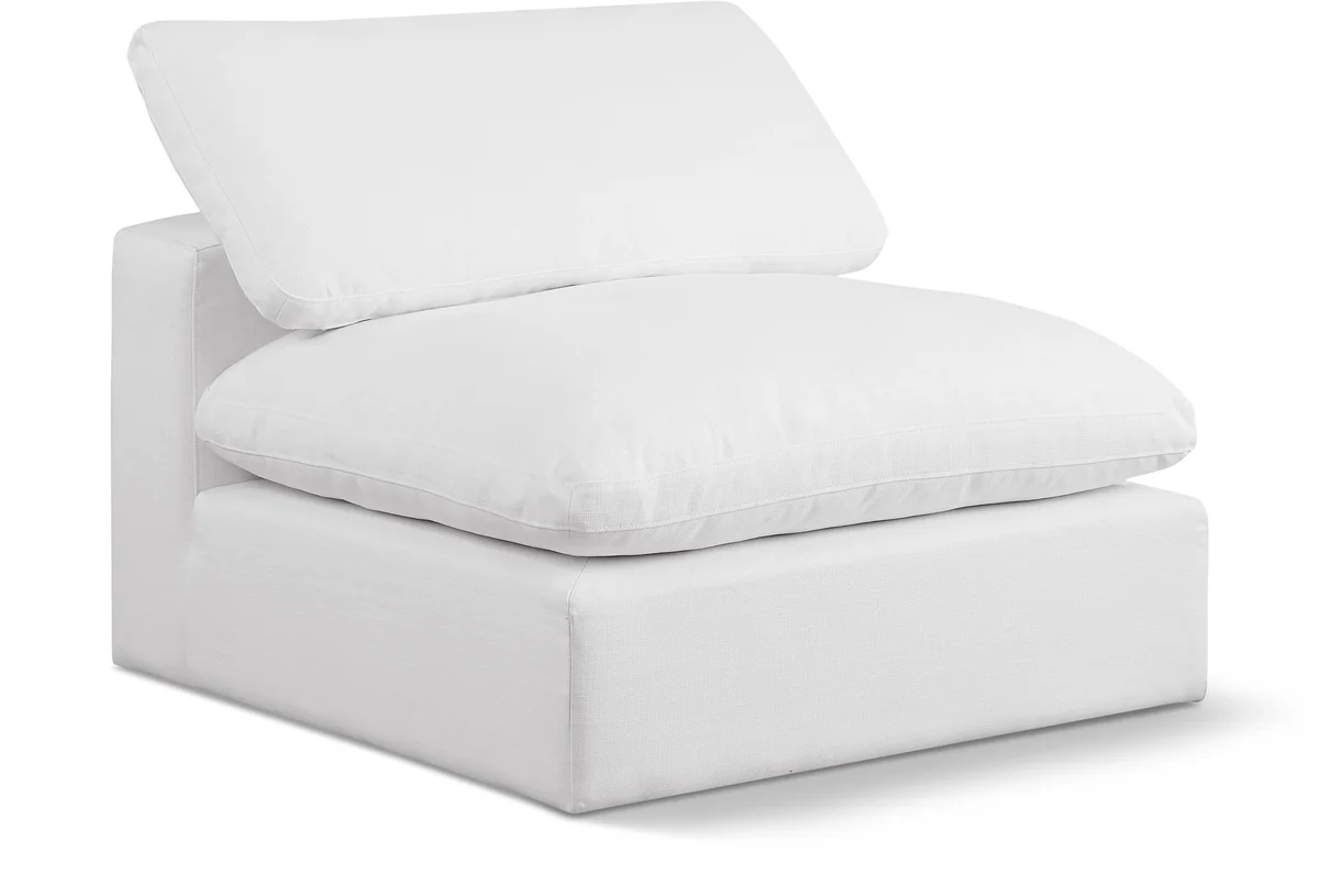 Comfy - Linen Armless Chair - White
