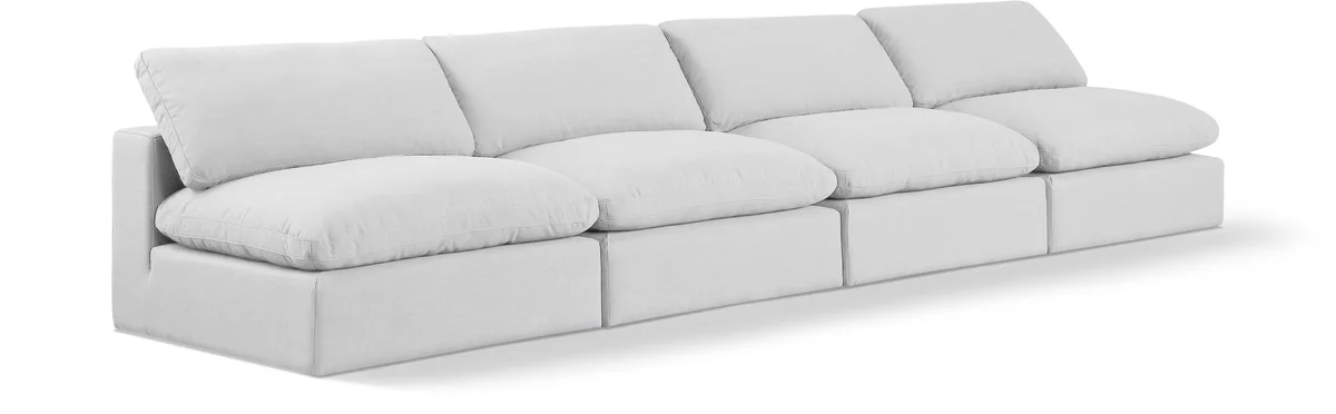 Comfy - Linen Modular Armless Sofa 4 Seats - Off White