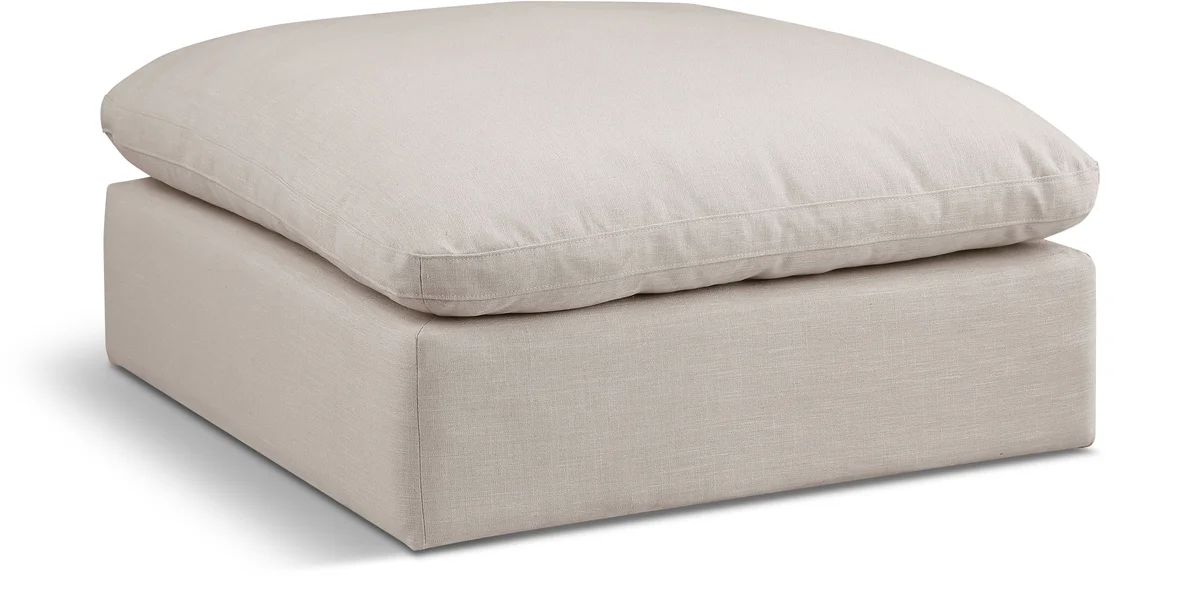 Comfy - Linen Ottoman - Beige