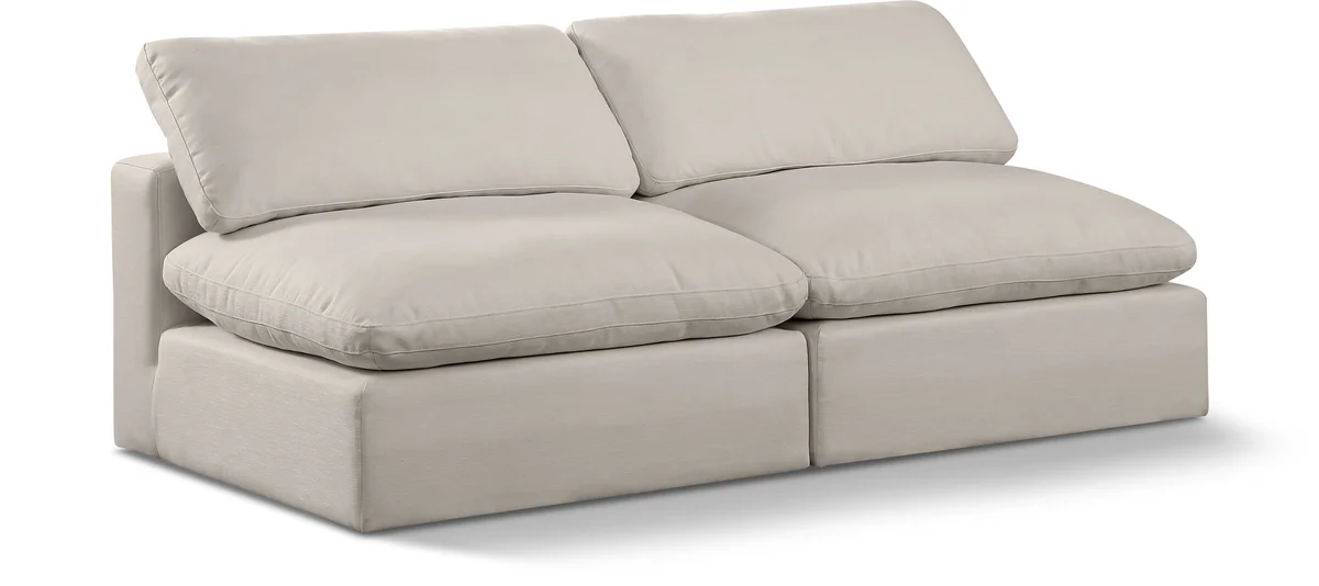 Comfy - Linen Modular Armless Sofa 2 Seats - Ivory