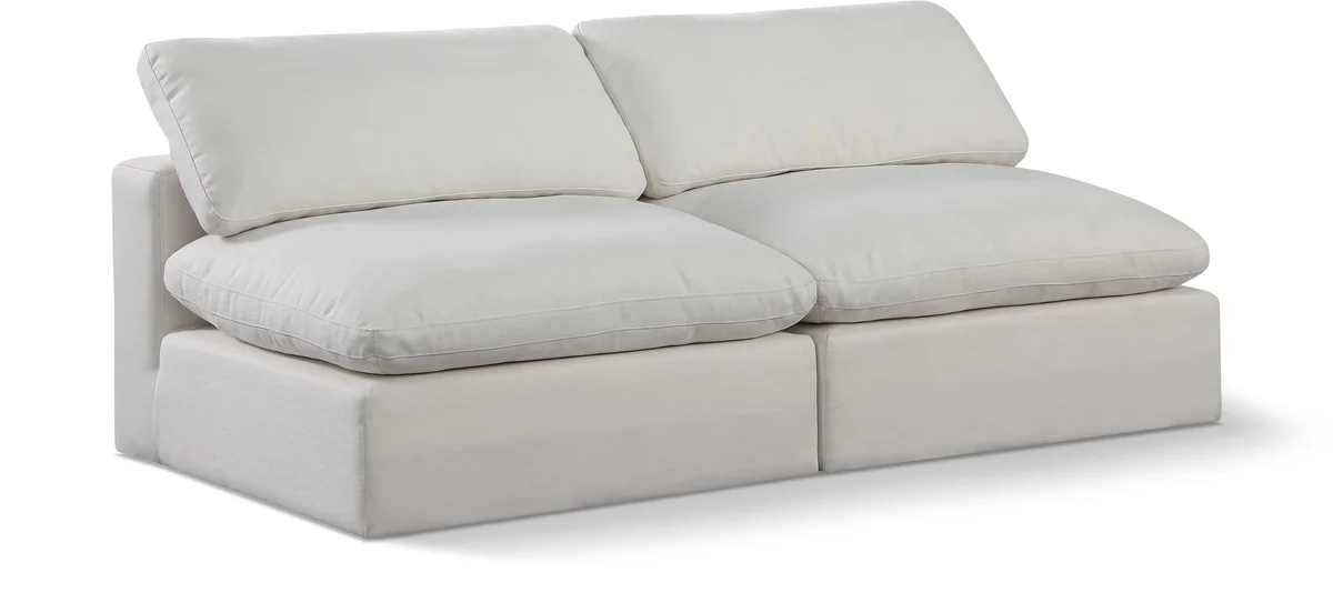 Comfy - Linen Modular Armless Sofa 2 Seats - Cream