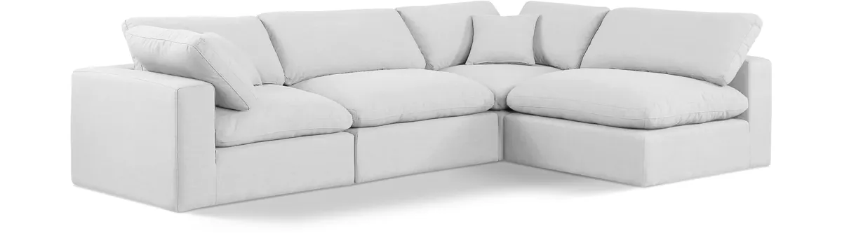 Comfy - 4 Piece Linen Fabric Modular Armless Sectional - Off White