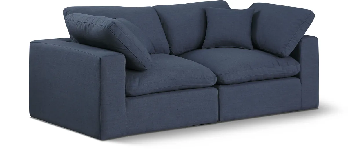 Comfy - Linen Modular Sofa 2 Seats - Navy