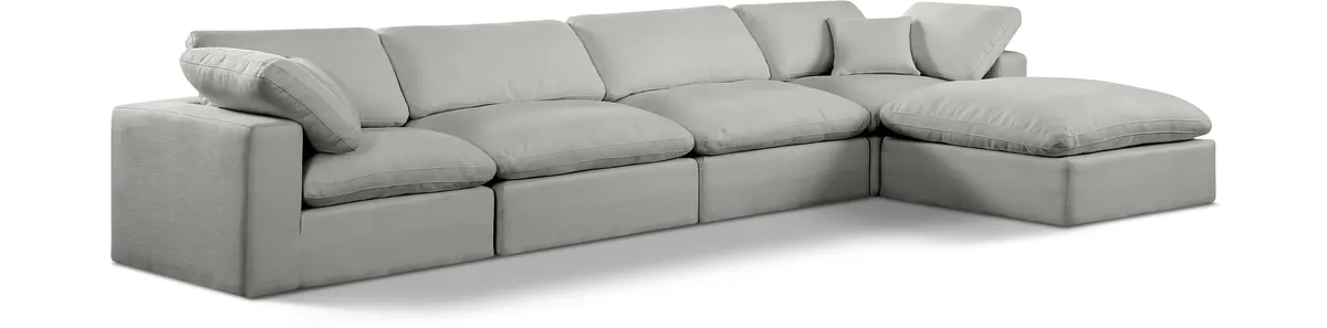 Comfy - 5 Piece Linen Modular Sectional With Chaise - Gray