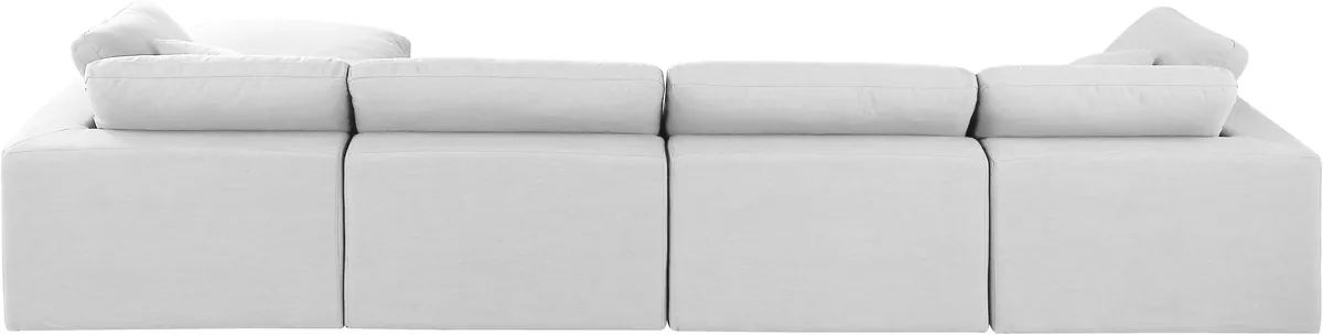 Comfy - 5 Piece Linen Modular Sectional With Chaise - Off White