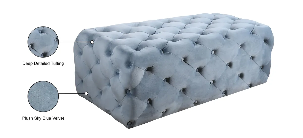 Casey - Ottoman / Bench - Sky Blue