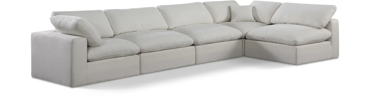 Comfy - 5 Piece Linen Modular Sectional - Light Gray