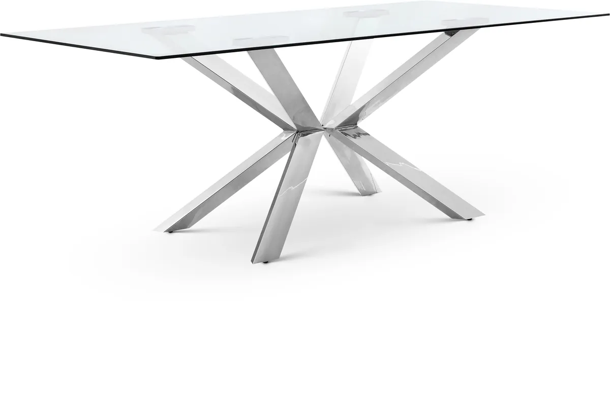 Juno - Dining Table - Pearl Silver - Glass