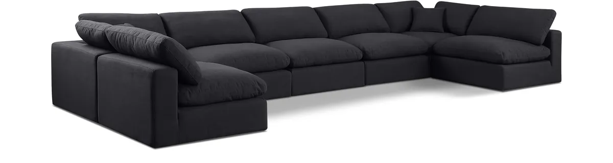 Comfy - 7 Piece Linen Modular Armless Sectional - Charcoal