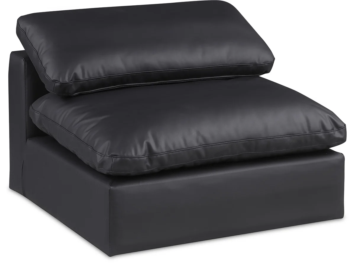 Comfy - Faux Leather Armless Chair - Black