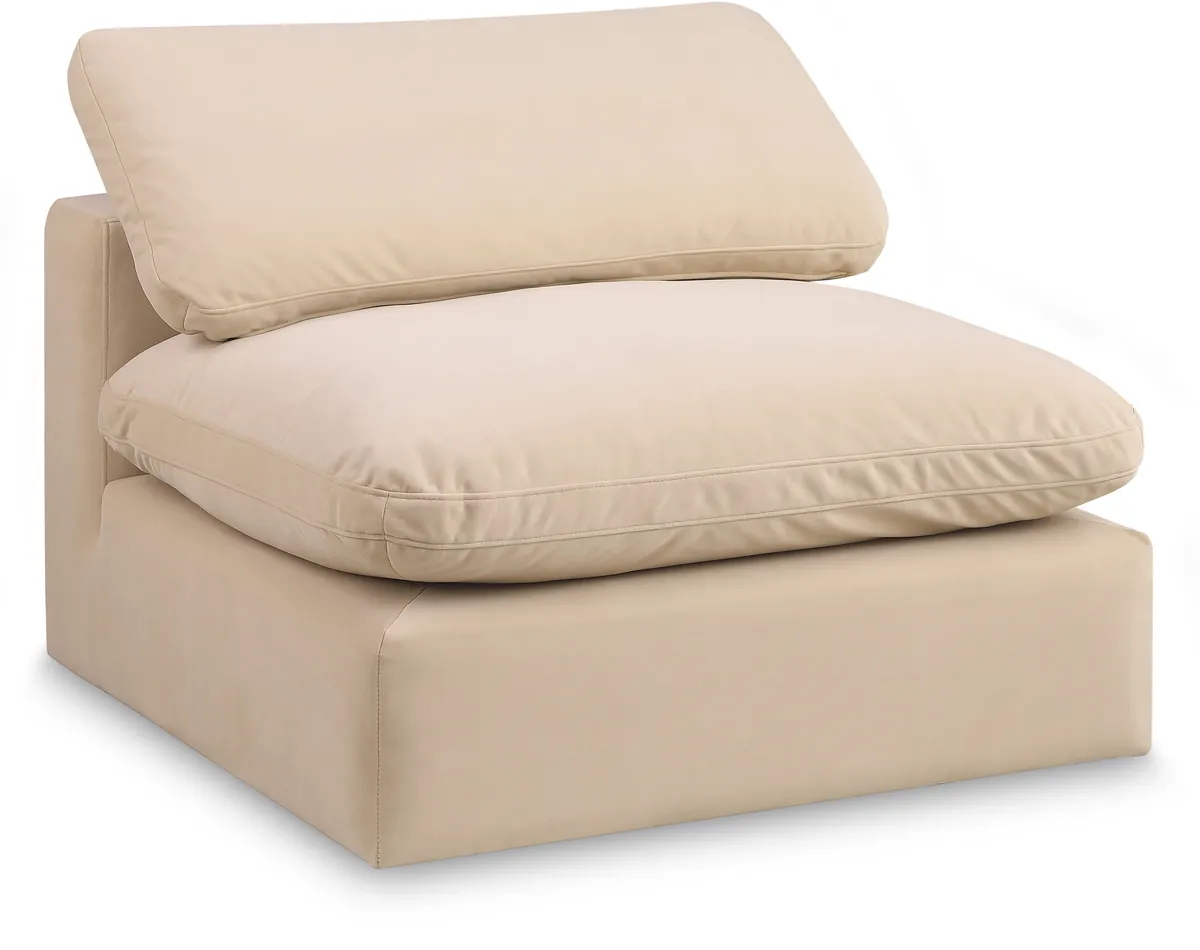 Comfy - Velvet Armless Chair - Beige