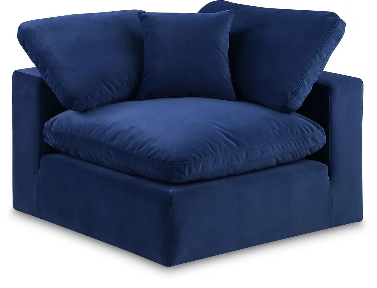 Comfy - Velvet Corner Chair - Navy