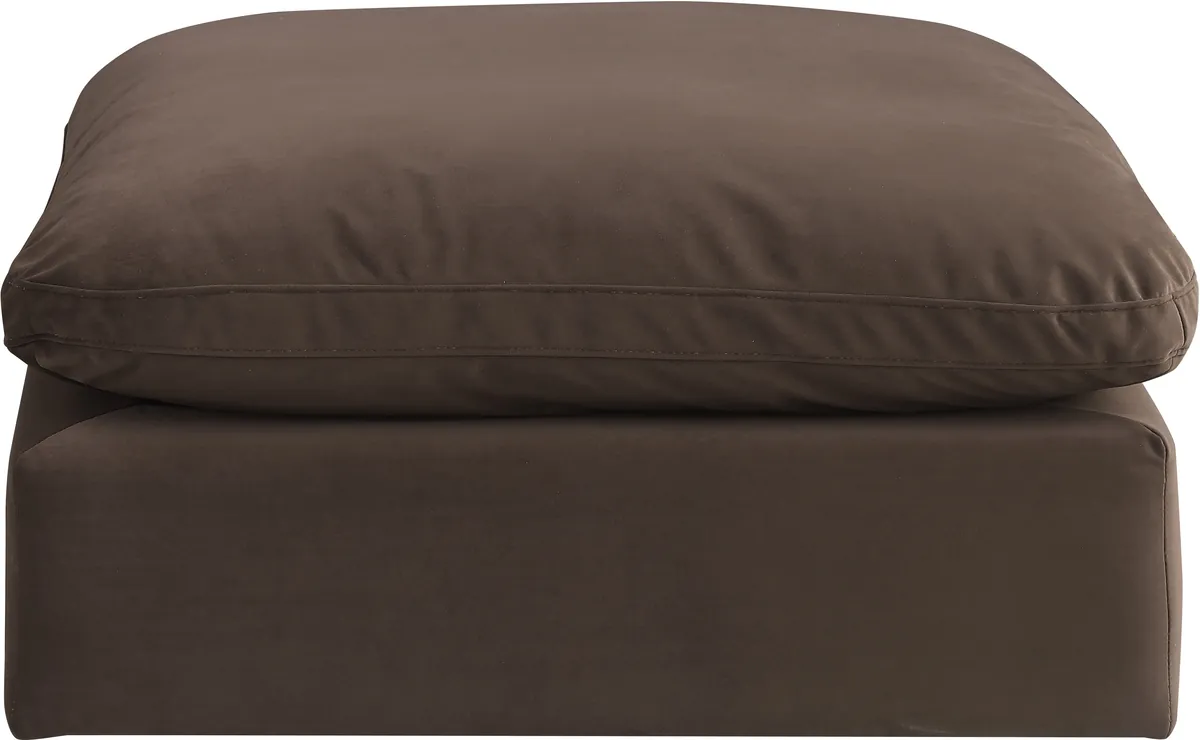 Comfy - Velvet Ottoman - Brown - View 2