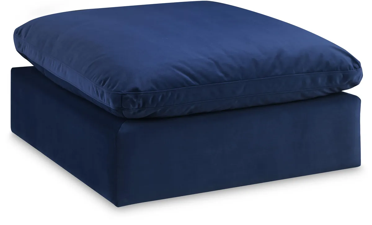 Comfy - Velvet Ottoman - Navy