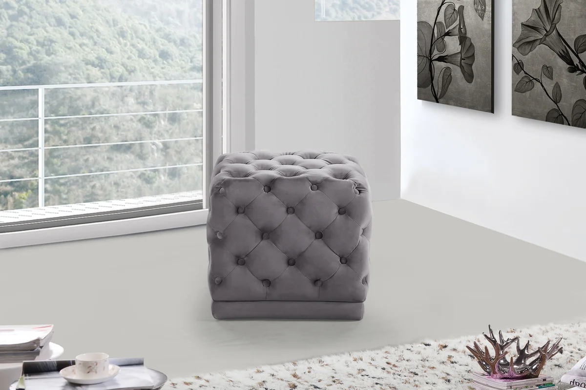 Stella - Ottoman / Stool - Gray - View 2