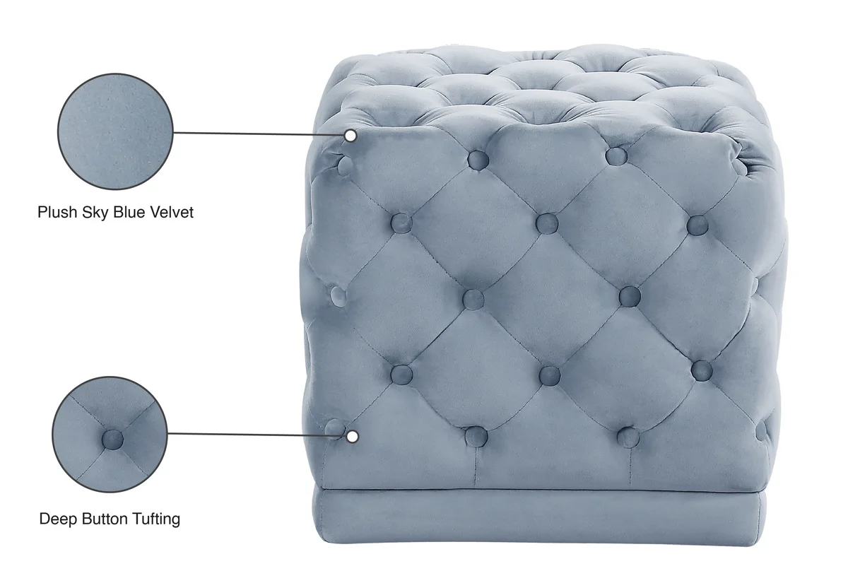 Stella - Ottoman / Stool - Sky Blue