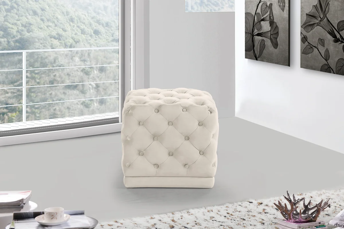 Stella - Ottoman / Stool - Cream - View 2