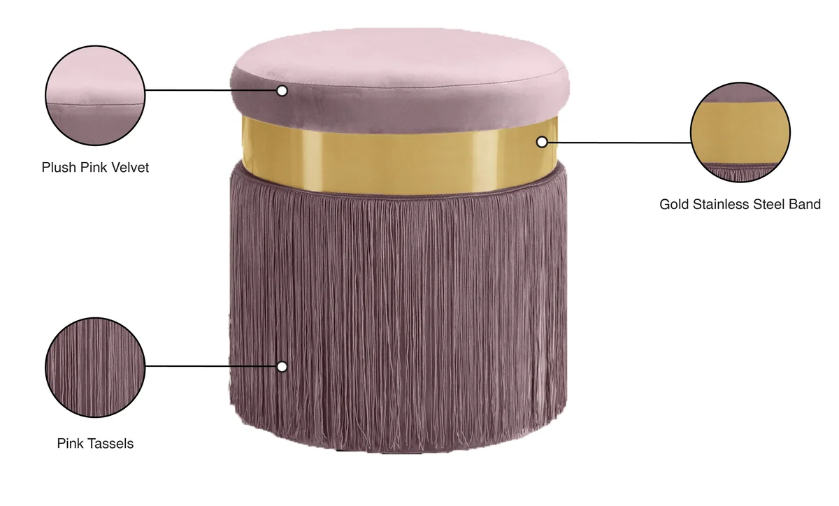 Yasmine - Ottoman / Stool - Pink