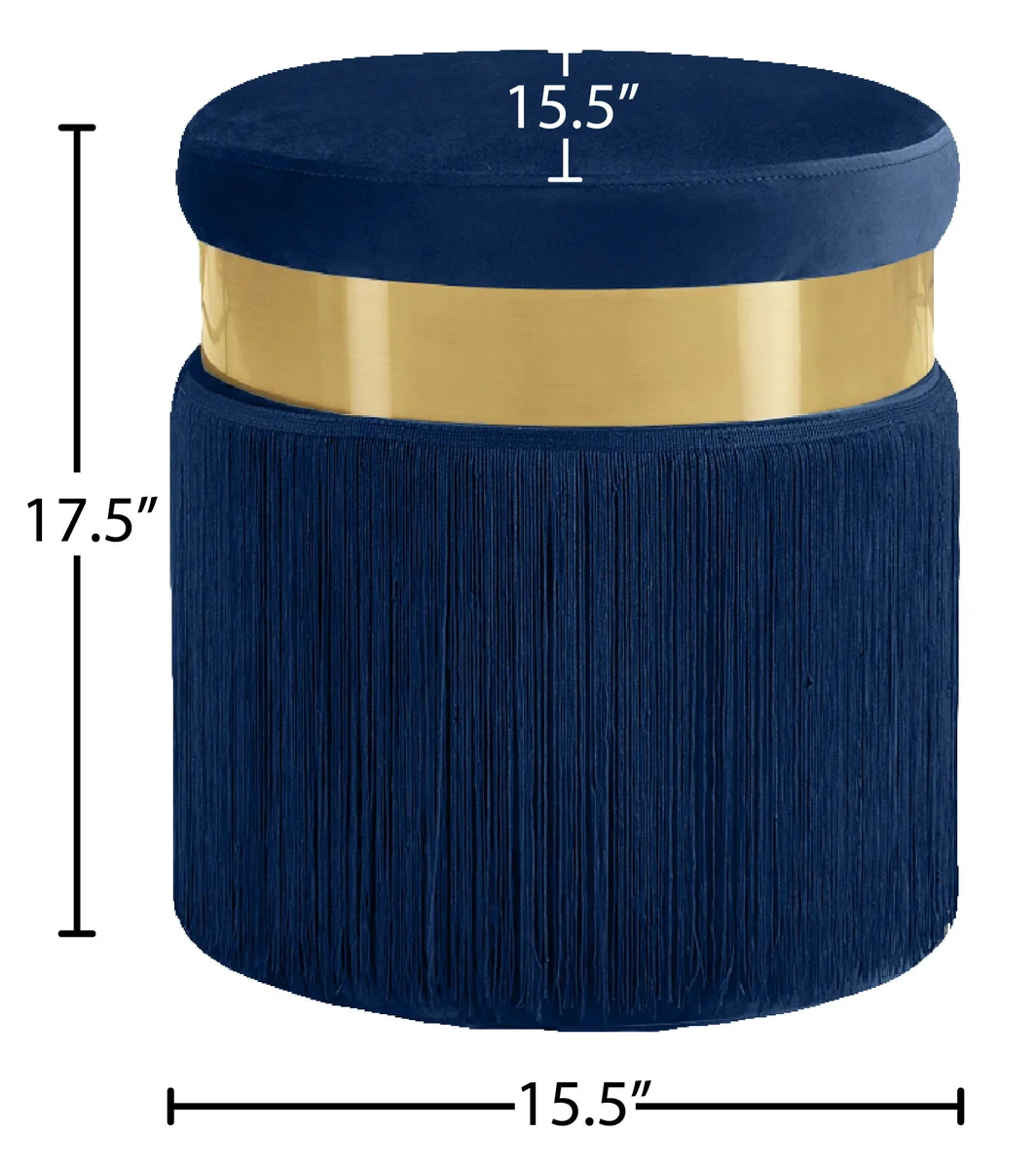 Yasmine - Ottoman / Stool - Navy