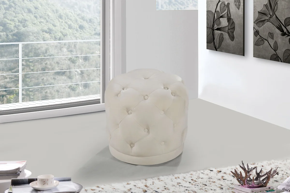 Harper - Ottoman / Stool - Cream - View 2