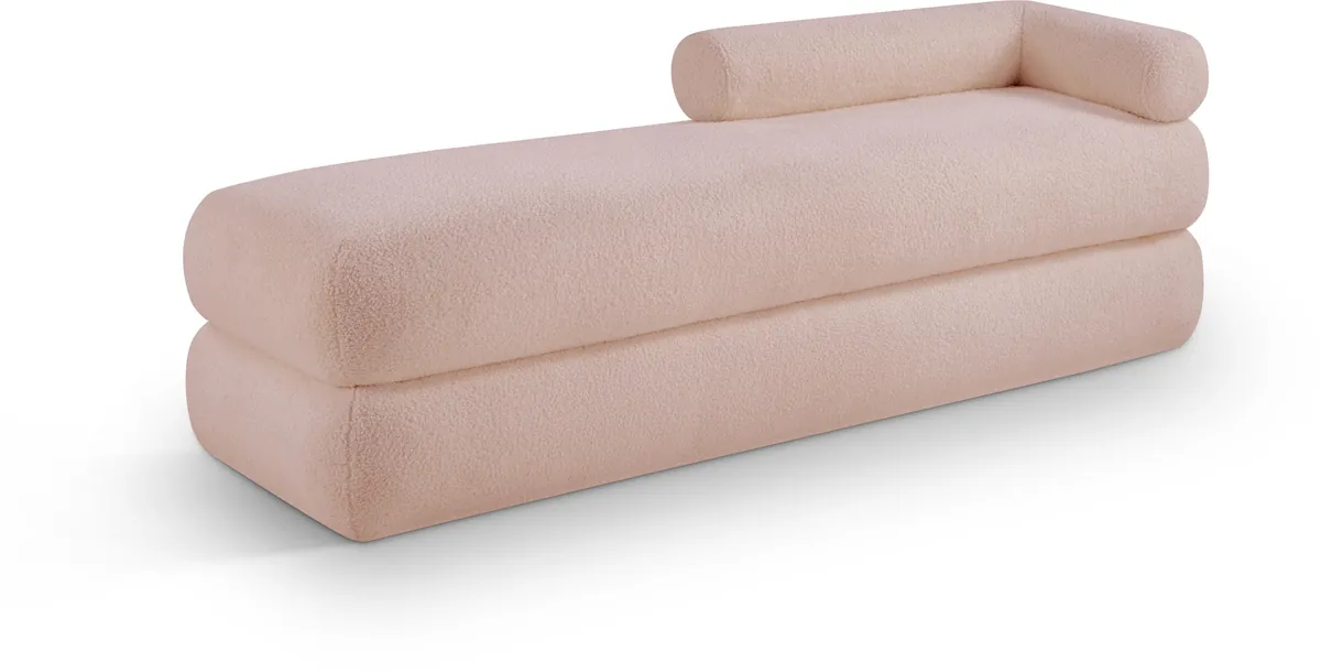 Kennedy - Teddy Fabric Bench - Pink