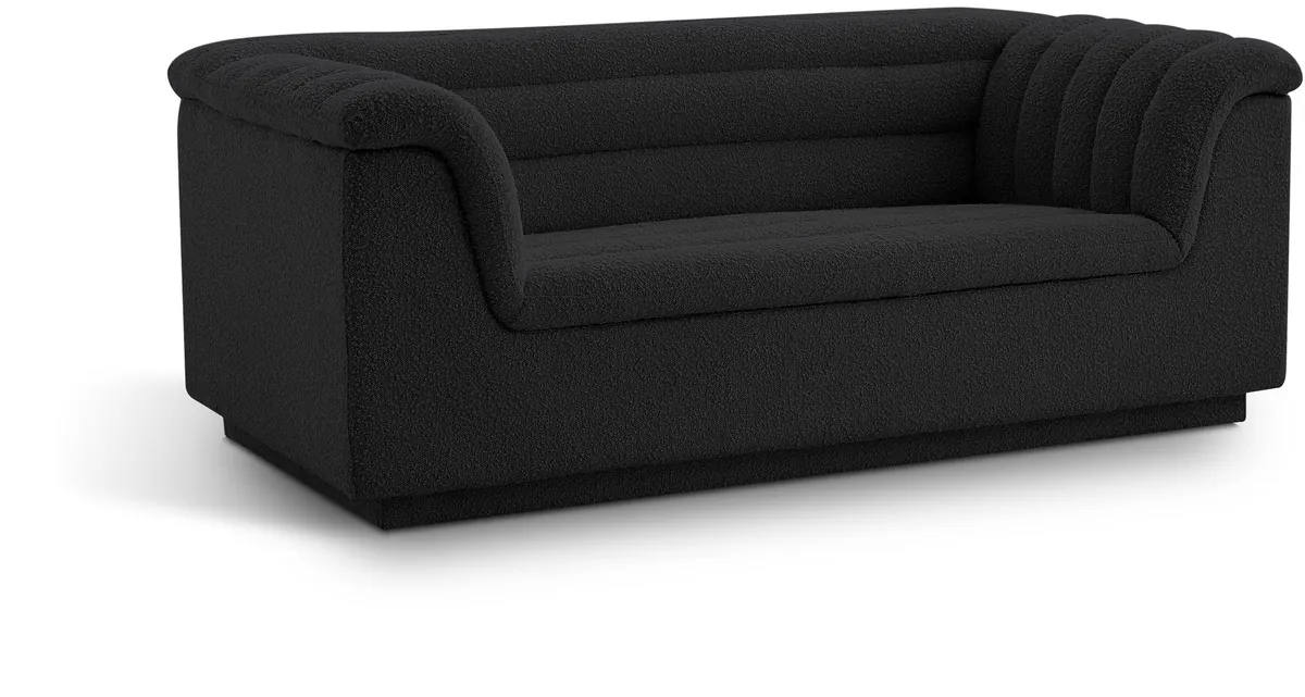 Cascade - Boucle Loveseat - Black