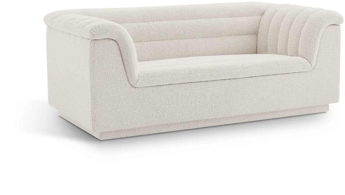 Cascade - Boucle Loveseat - Cream