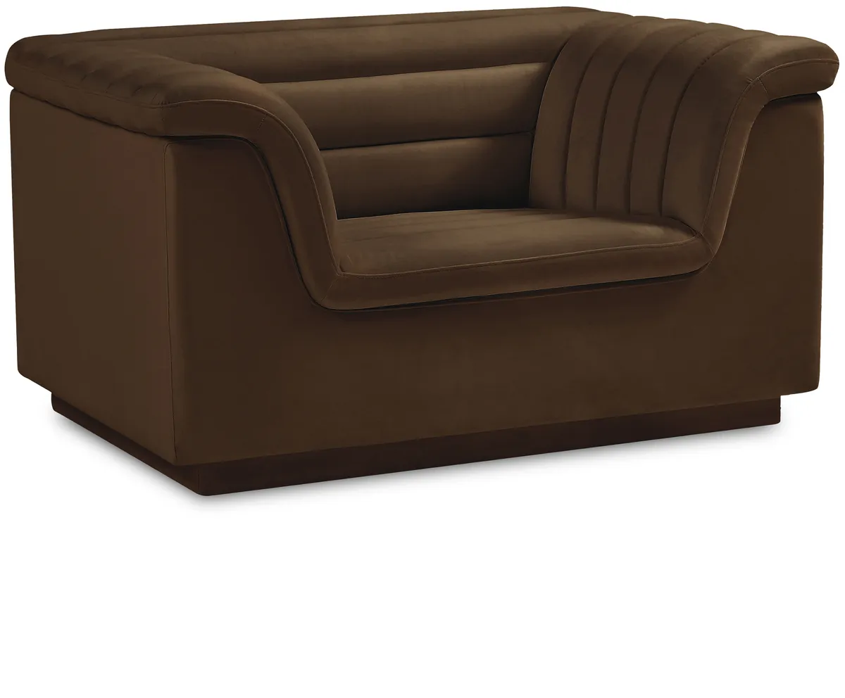 Cascade - Velvet Chair - Brown