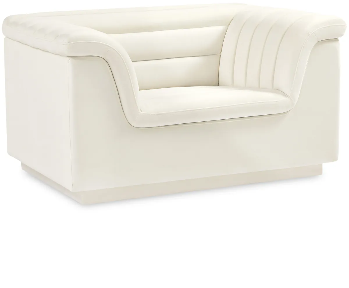 Cascade - Velvet Chair - Cream