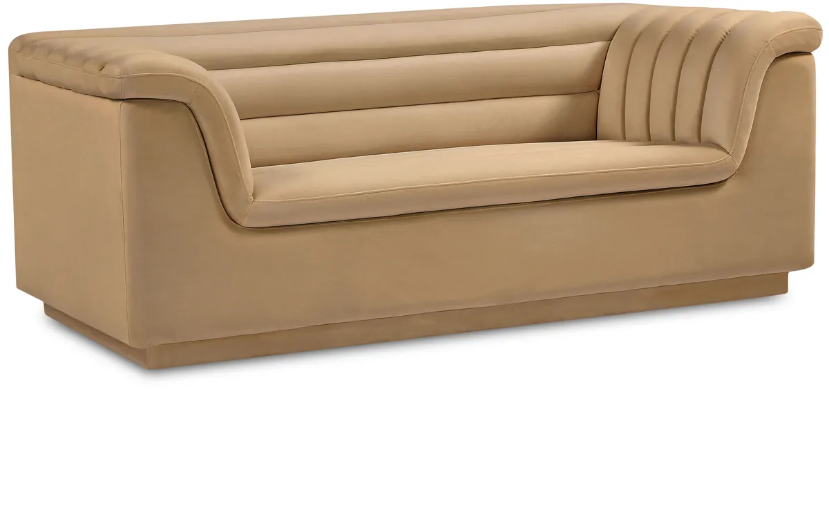 Cascade - Velvet Loveseat - Camel