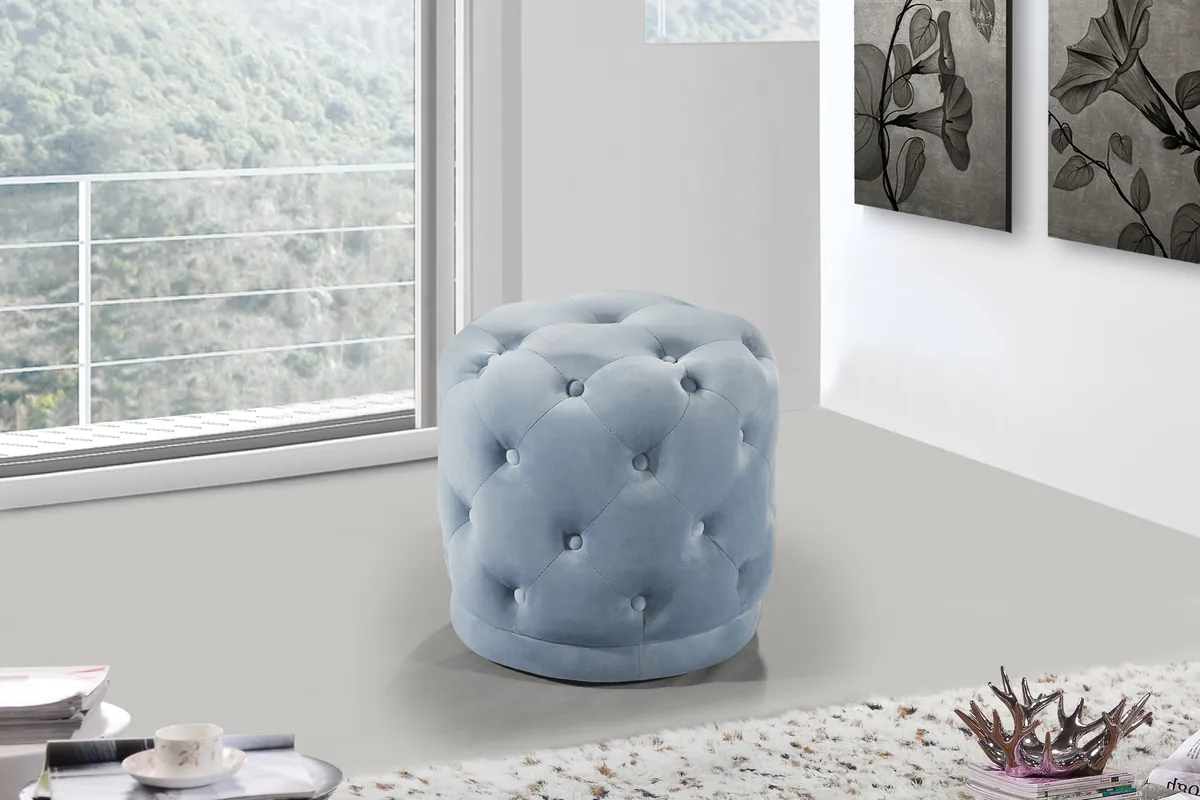 Harper - Ottoman / Stool - Sky Blue - View 2