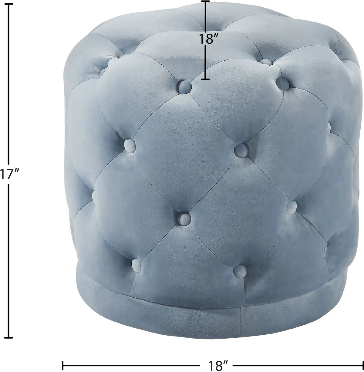 Harper - Ottoman / Stool - Sky Blue