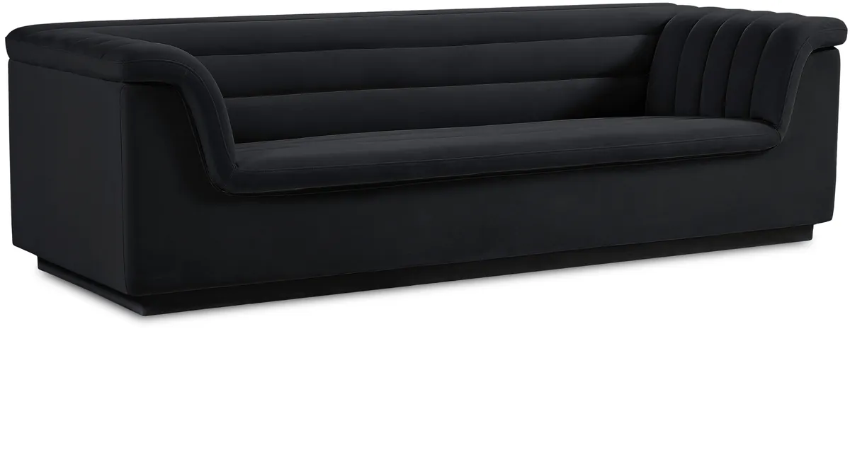 Cascade - Velvet Sofa - Black