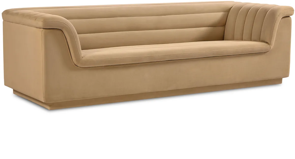 Cascade - Velvet Sofa - Camel