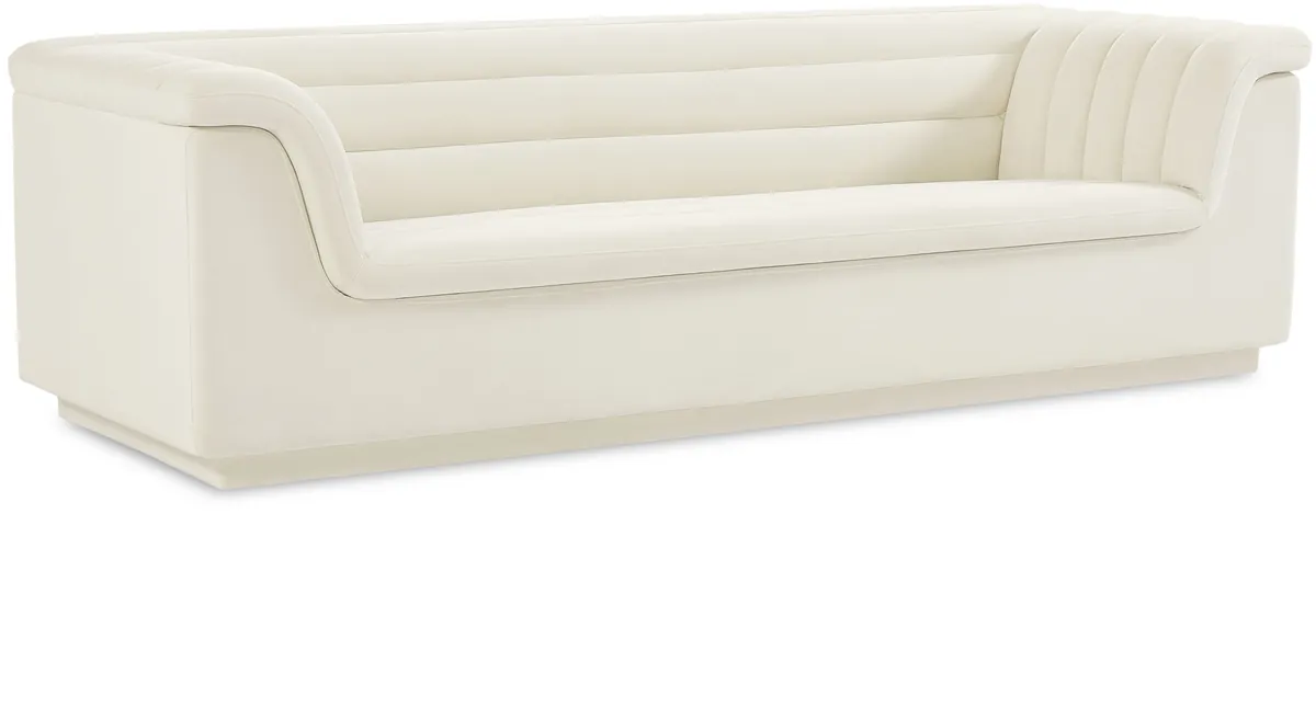 Cascade - Velvet Sofa - Cream