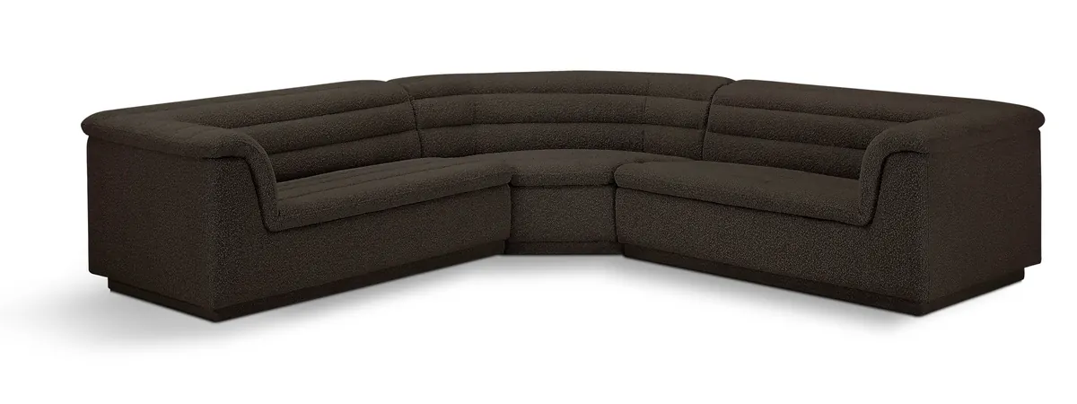 Cascade - Boucle Modular Sectional - Brown