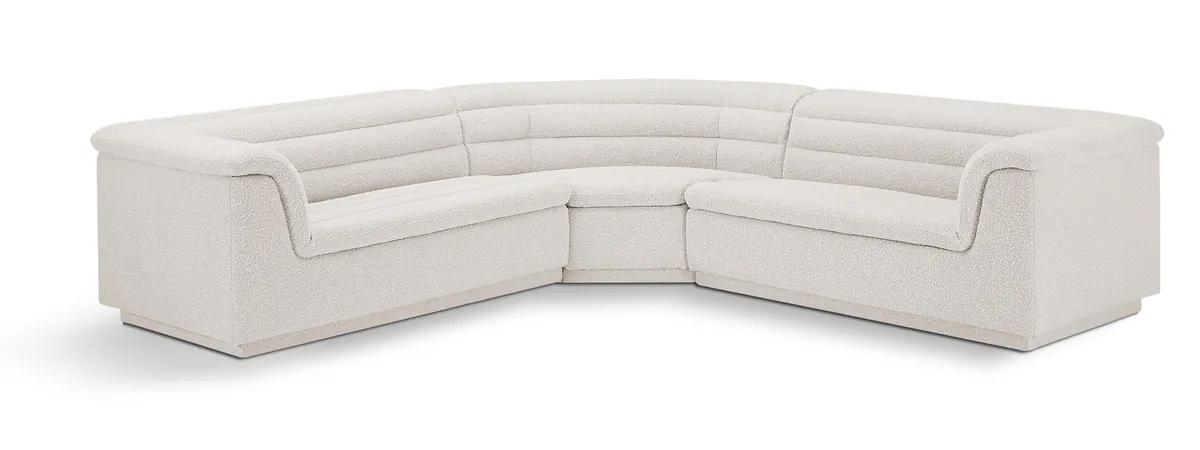 Cascade - Boucle Modular Sectional - Cream